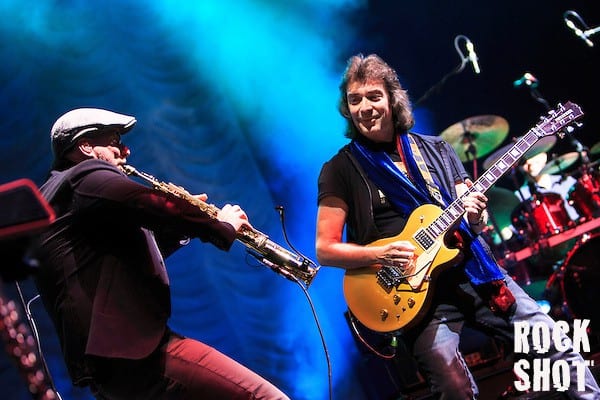 Rob Townsend plays with former Genesis guitarist Steve Hackett plays songs from Acolyte To Wolflight with Genesis Revisited. (Photographer Simon Jay Price)